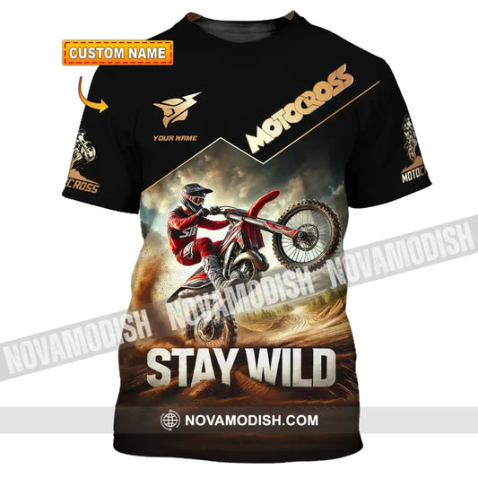 Unisex Shirt Custom Name Motocross Polo Long Sleeve T-Shirt