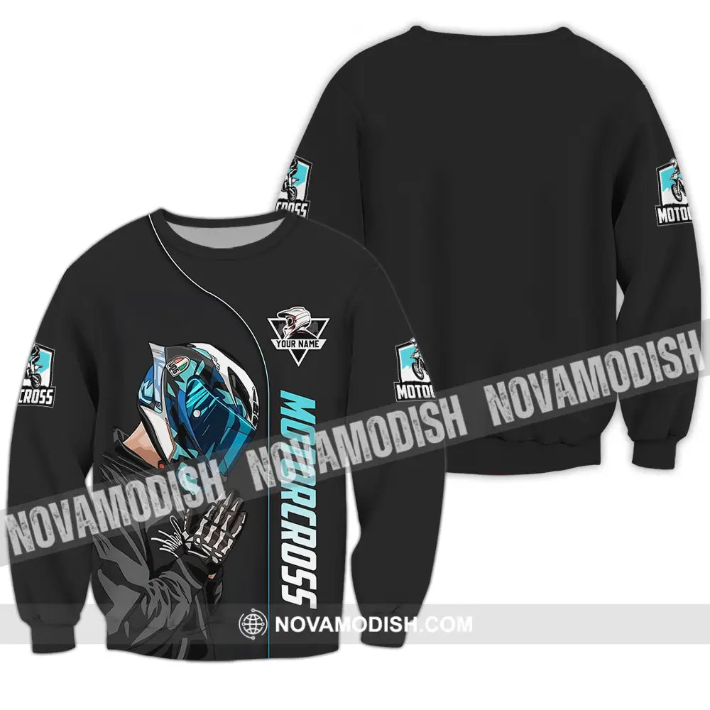 Unisex Shirt - Custom Name Motocross Shirt Praying Long Sleeve / S T-shirt
