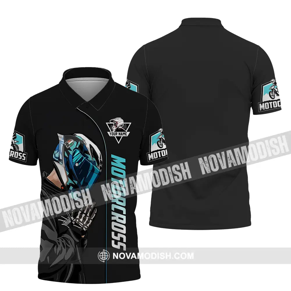 Unisex Shirt - Custom Name Motocross Shirt Praying Polo Shirt / S T-shirt