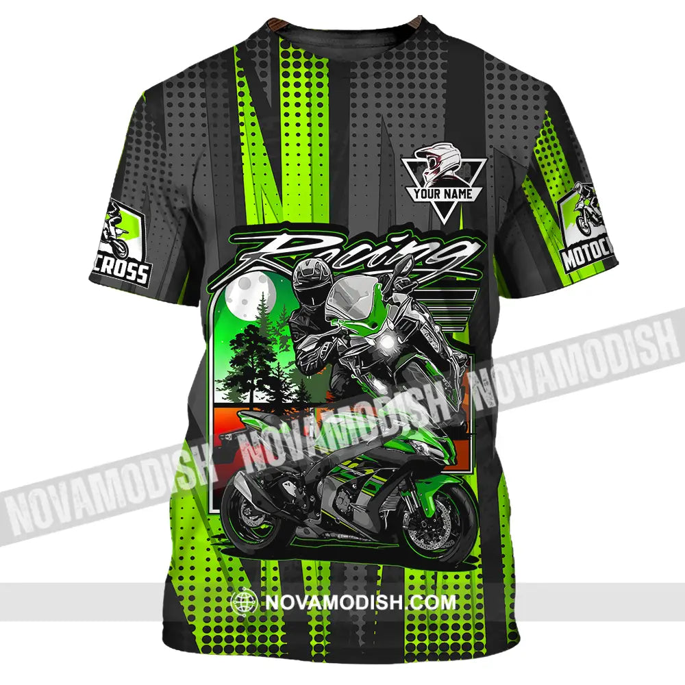 Unisex Shirt - Custom Name Motocross Shirt Racing Check T-Shirt / S T-shirt