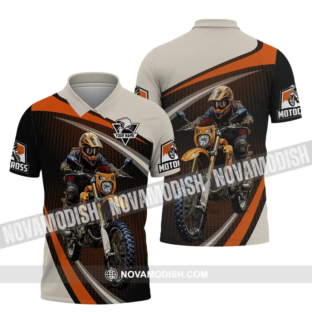 Unisex Shirt - Custom Name Motocross Shirt Racing Player Polo Shirt / S T-shirt