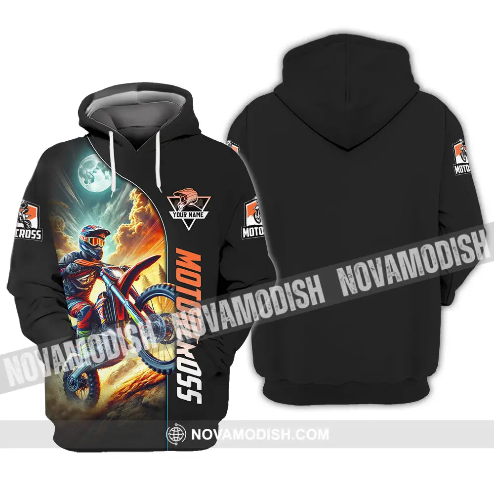 Unisex Shirt - Custom Name Motocross Shirt Racing Sky Hoodie / S T-shirt
