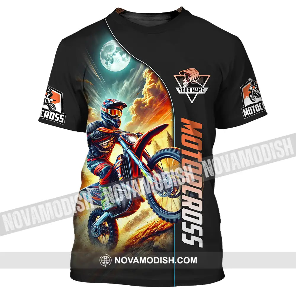 Unisex Shirt - Custom Name Motocross Shirt Racing Sky T-Shirt / S T-shirt