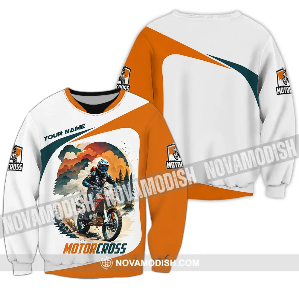 Unisex Shirt - Custom Name Motocross Sport Shirt Cross The Forest Long Sleeve / S T-shirt