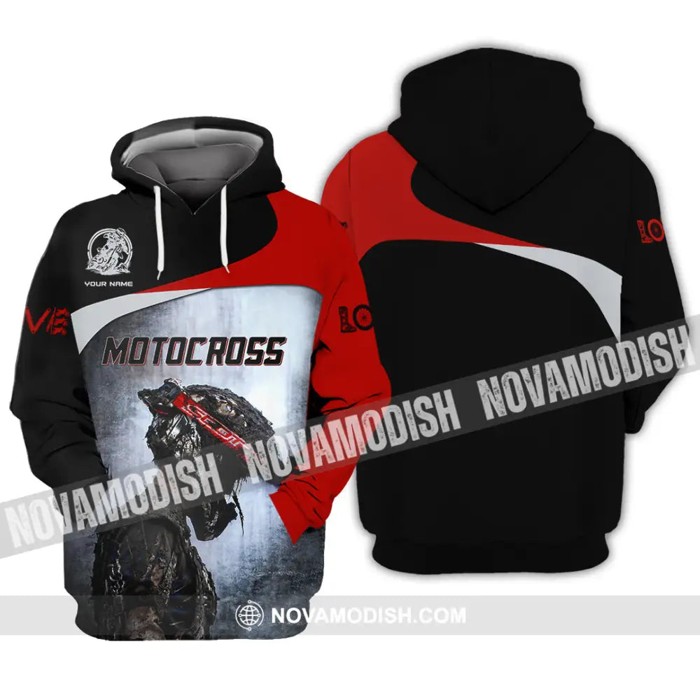 Unisex Shirt - Custom Name Motocross Sport Shirt Sporty Human Hoodie / S T-shirt