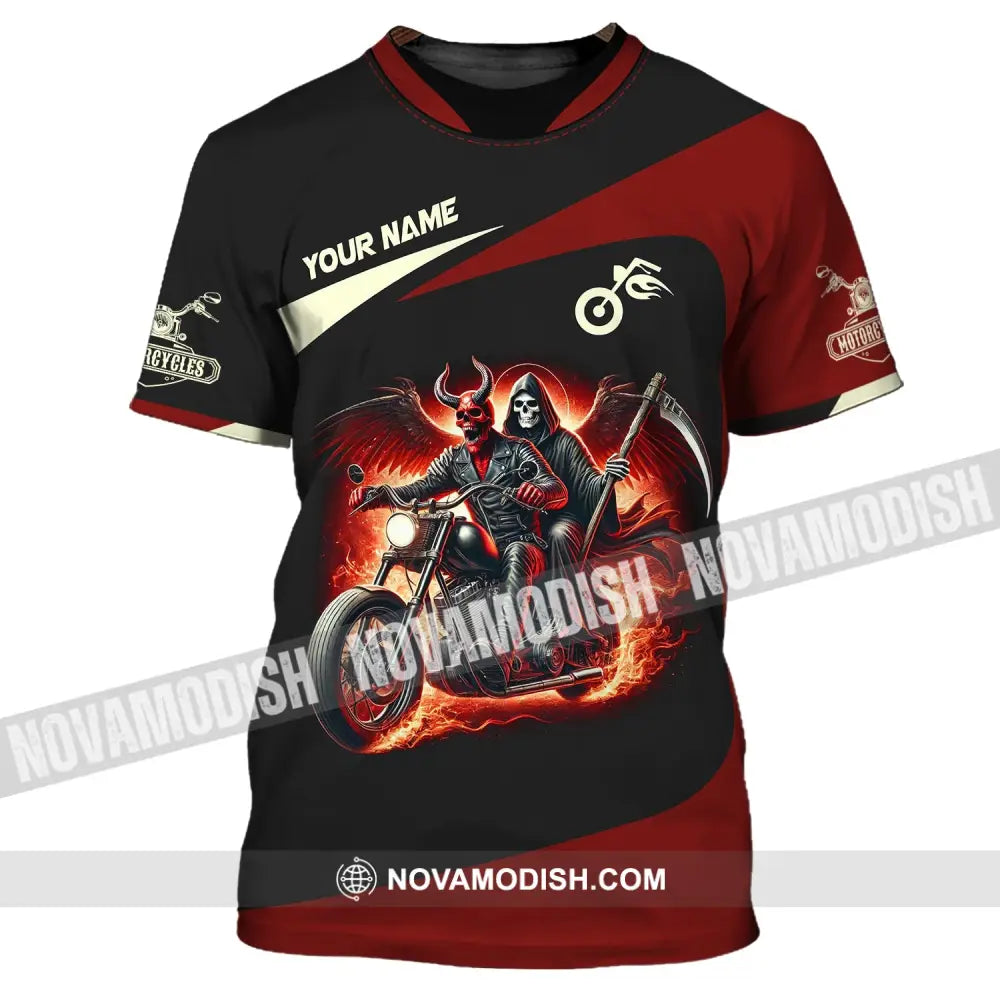 Unisex Shirt Custom Name Motorcycle Polo Long Sleeve Love T-Shirt / S T-Shirt
