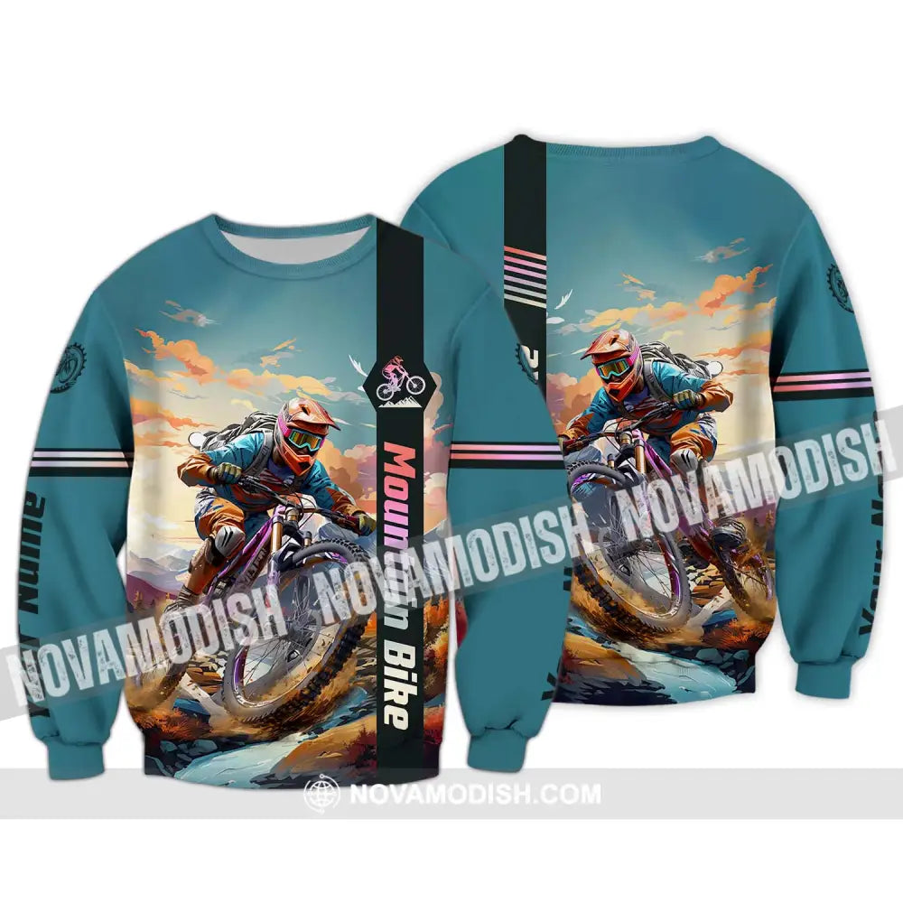 Unisex Shirt - Custom Name Mountain Bike Shirt Biker Long Sleeve / S T-shirt