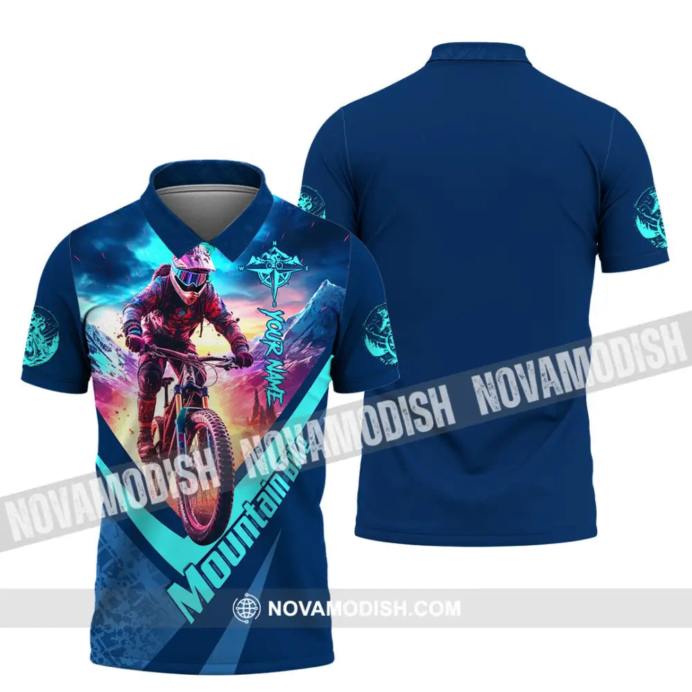Unisex Shirt - Custom Name Mountain Bike Shirt Mountain Biker Polo Shirt / S T-shirt