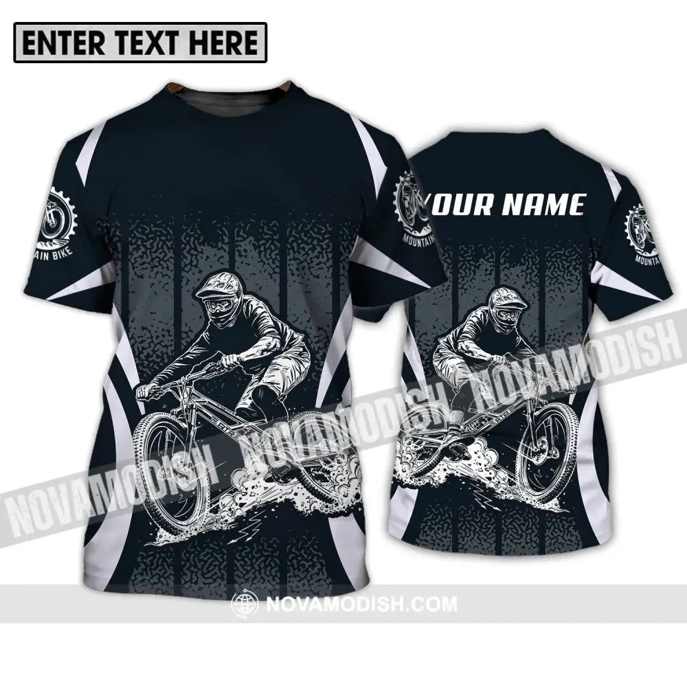 Unisex Shirt - Custom Name Mountain Bike Shirt Black Biker T-Shirt / S T-shirt