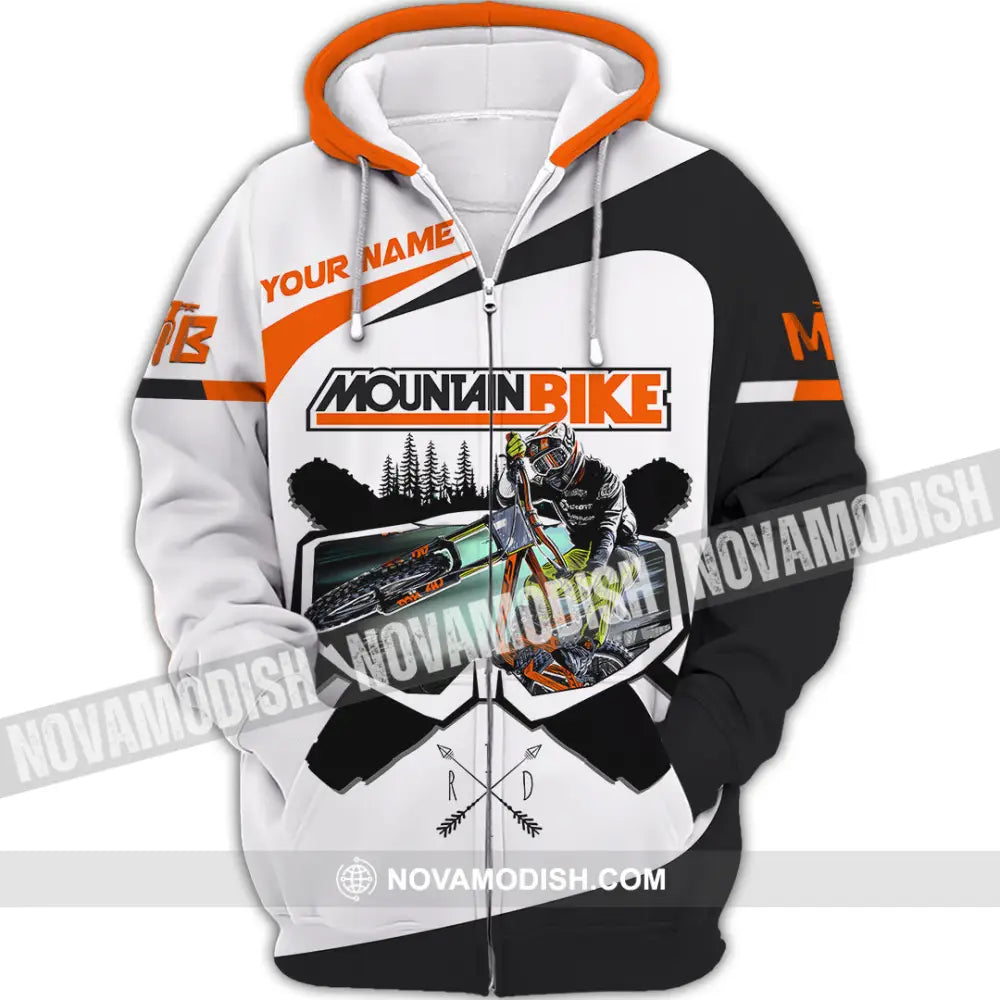 Unisex Shirt - Custom Name Mountain Bike Shirt For Player Cool Icon Zipper Hoodie / S T-shirt