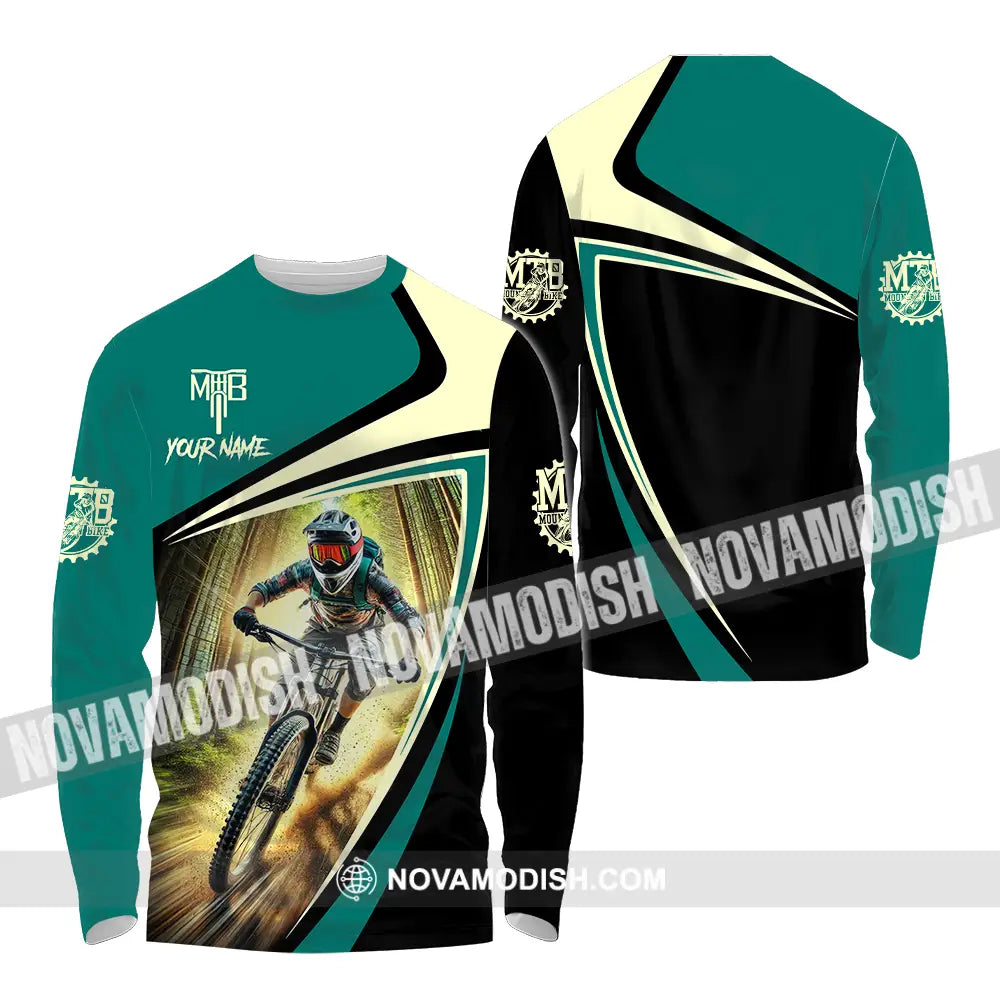 Unisex Shirt - Custom Name Mountain Bike Shirt For Player Icon Long Sleeve Shirt / S T-shirt