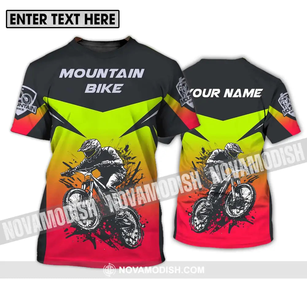 Unisex Shirt - Custom Name Mountain Bike Shirt For Player Three Color T-Shirt / S T-shirt