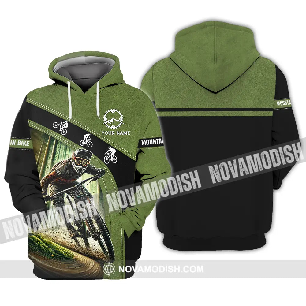 Unisex Shirt - Custom Name Mountain Bike Shirt Forest Mountain Bike Player Hoodie / S T-shirt