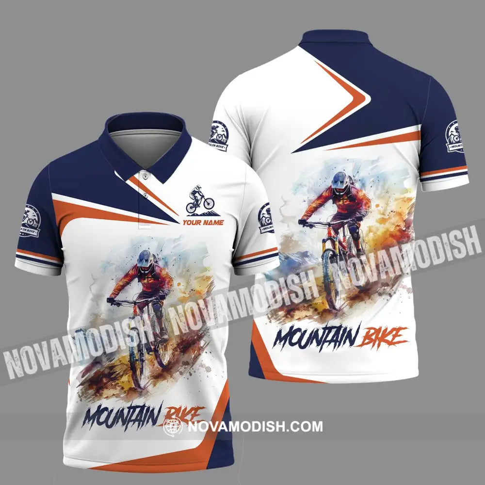 Unisex Shirt - Custom Name Mountain Bike Shirt Mountain Bike Player Polo Shirt / S T-shirt