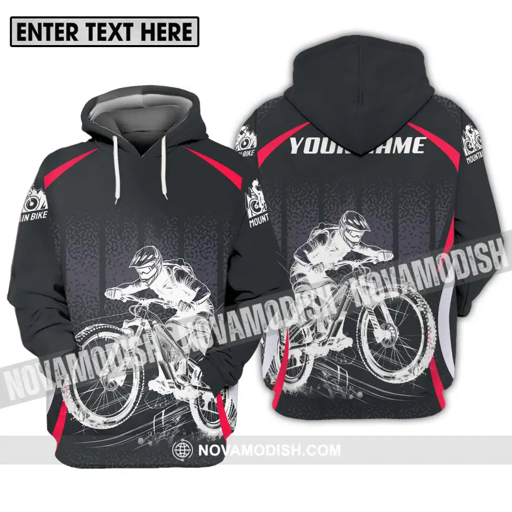 Unisex Shirt - Custom Name Mountain Bike Player Sport Shirt Hoodie / S T-shirt