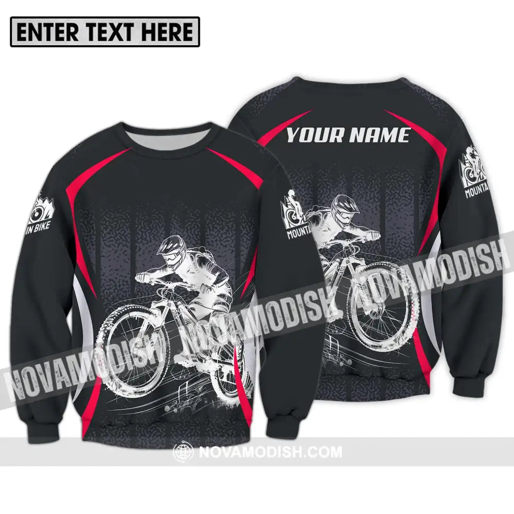 Unisex Shirt - Custom Name Mountain Bike Player Sport Shirt Long Sleeve / S T-shirt