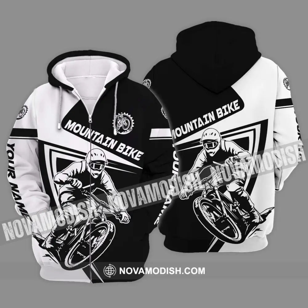 Unisex Shirt - Custom Name Mountain Bike Player Sport Shirt Motobike Zipper Hoodie / S T-shirt