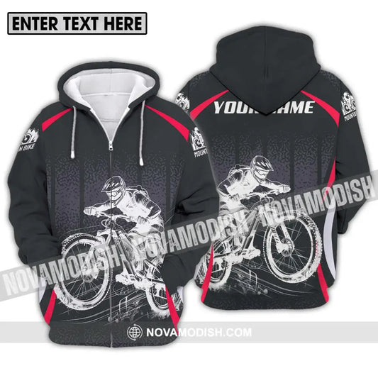 Unisex Shirt - Custom Name Mountain Bike Player Sport Shirt Zipper Hoodie / S T-shirt