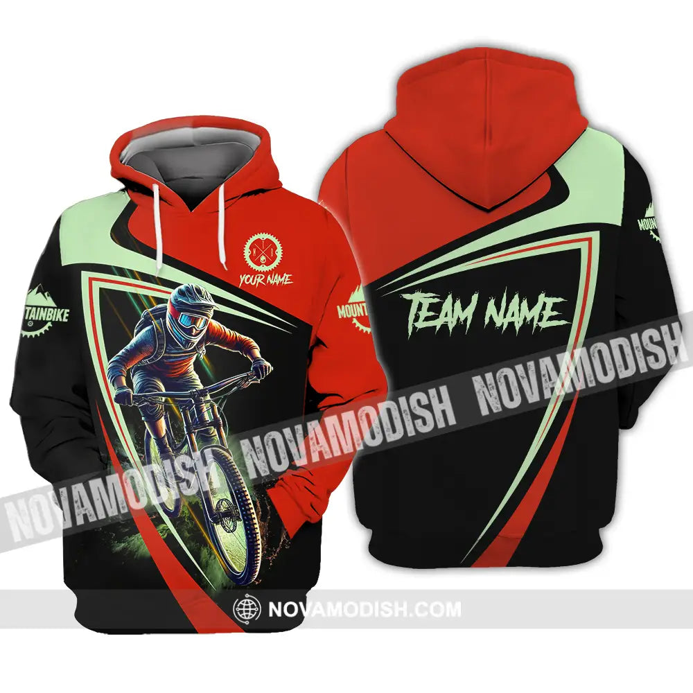 Unisex Shirt - Custom Name Mountain Bike Sport Shirt Biker Hoodie / S T-shirt