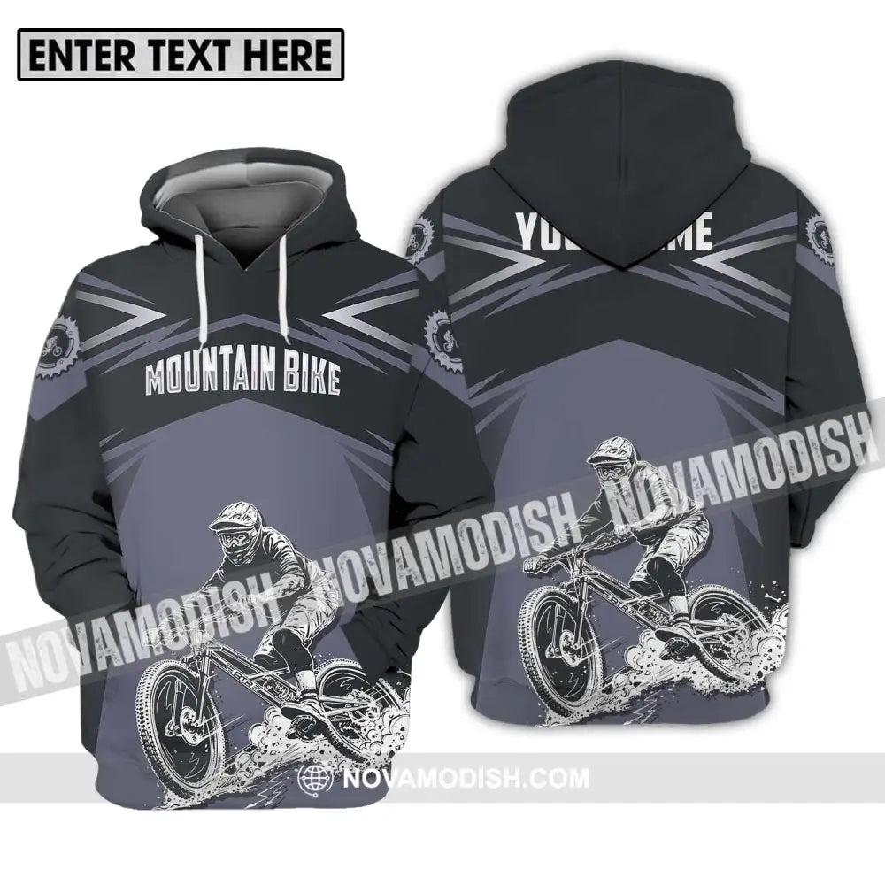 Unisex Shirt - Custom Name Mountain Bike Sport Shirt Classic Design Hoodie / S T-shirt