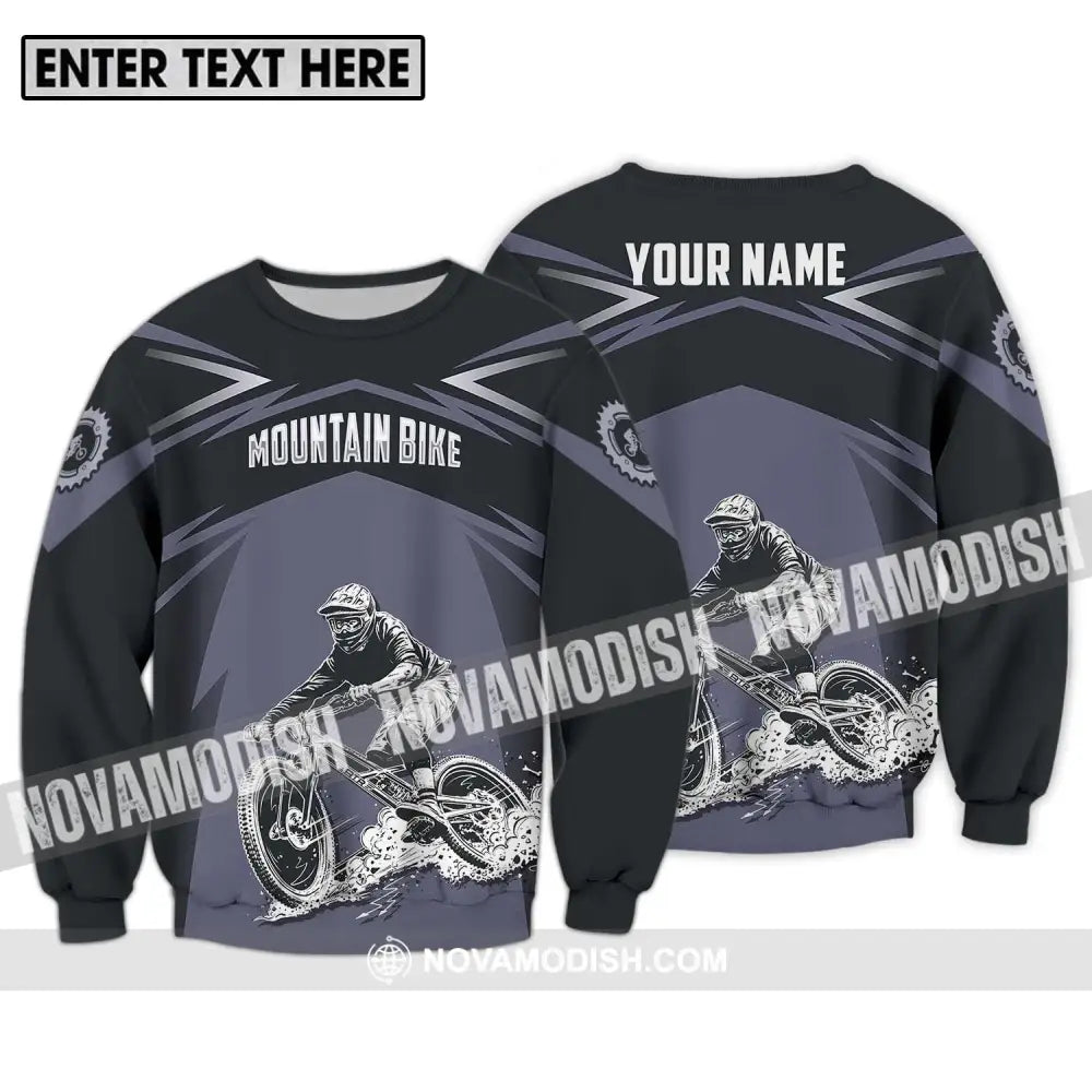 Unisex Shirt - Custom Name Mountain Bike Sport Shirt Classic Design Long Sleeve / S T-shirt