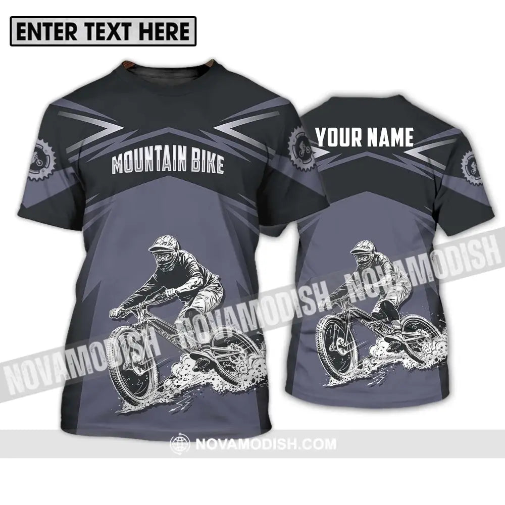 Unisex Shirt - Custom Name Mountain Bike Sport Shirt Classic Design T-Shirt / S T-shirt