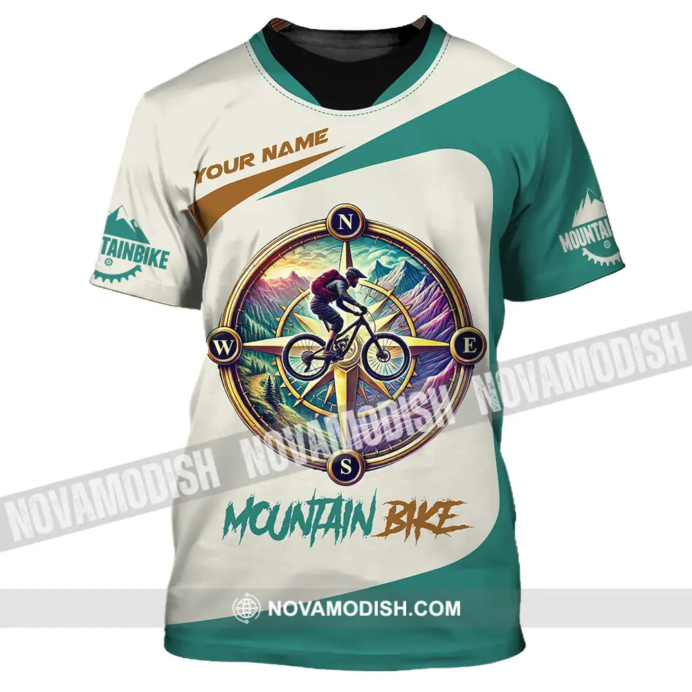 Unisex Shirt - Custom Name Mountain Bike Sport Shirt Compass Biker T-Shirt / S T-shirt