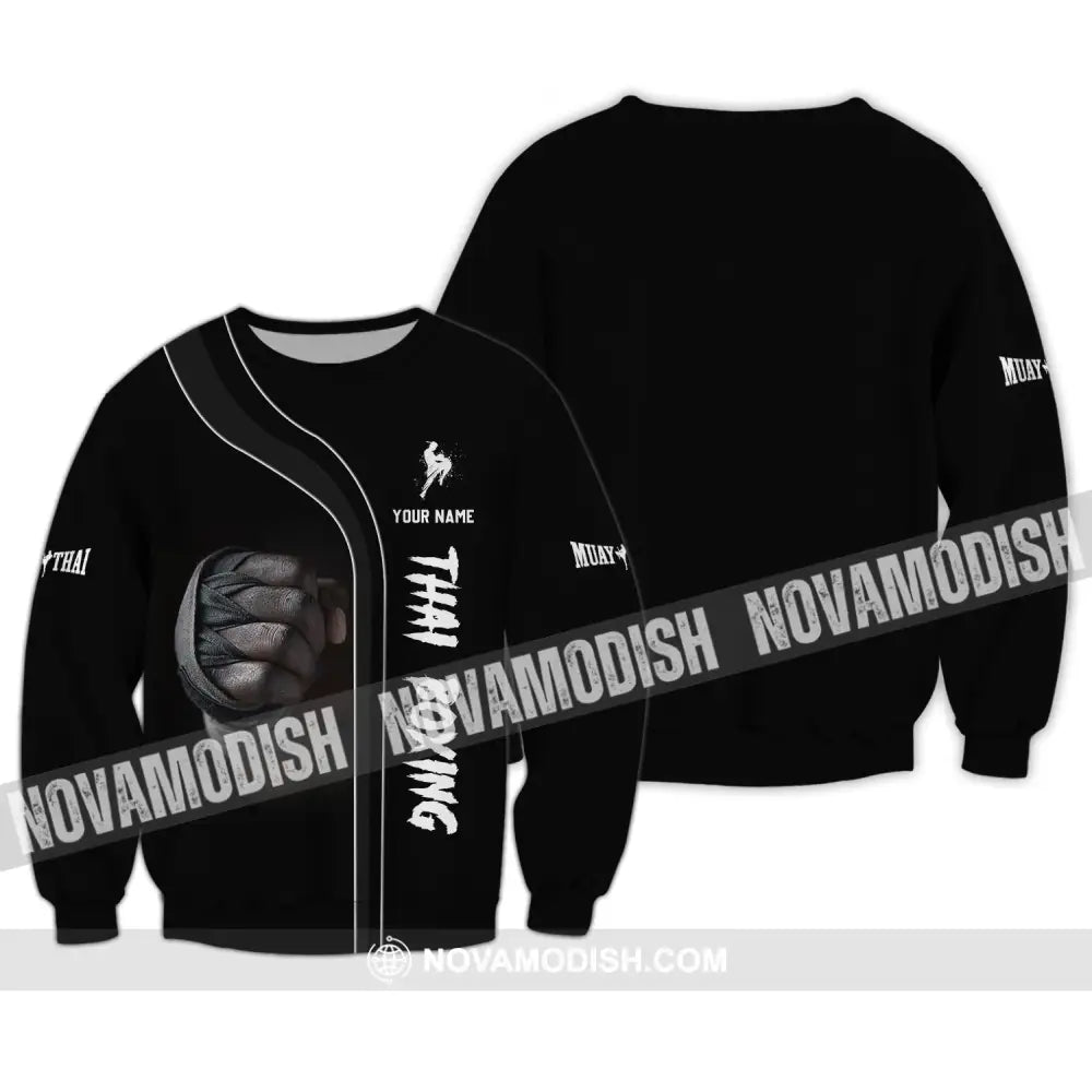 Unisex Shirt - Custom Name Shirt - Muay Thai Thai Boxing Shirt Long Sleeve / S T-shirt