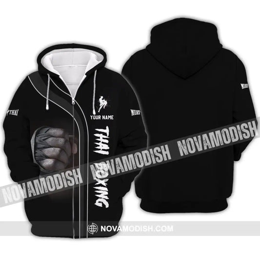 Unisex Shirt - Custom Name Shirt - Muay Thai Thai Boxing Shirt Zipper Hoodie / S T-shirt