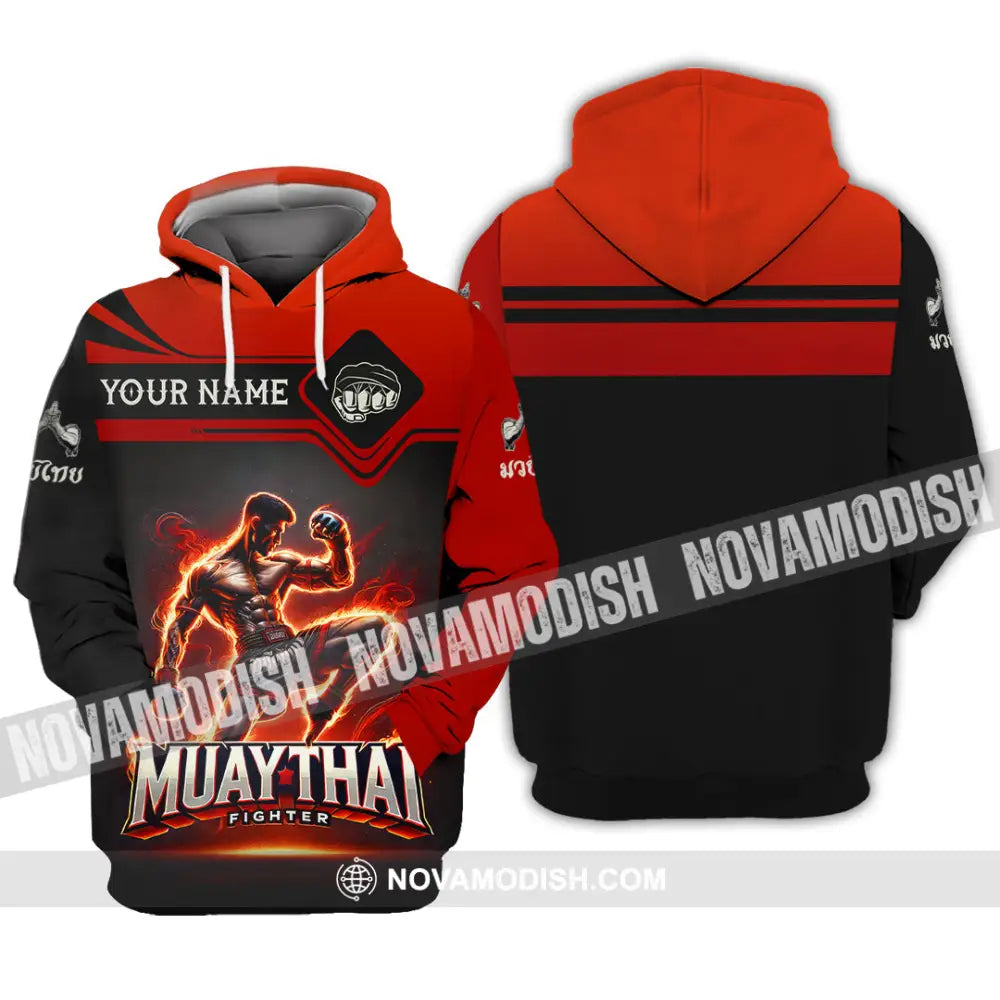 Unisex Shirt Custom Name Muay Thai Polo Long Sleeve Gift Hoodie / S T-Shirt