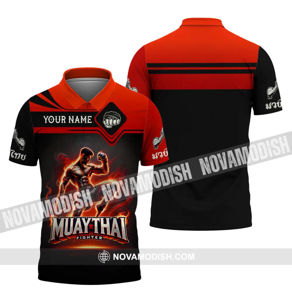 Unisex Shirt Custom Name Muay Thai Polo Long Sleeve Gift / S T-Shirt