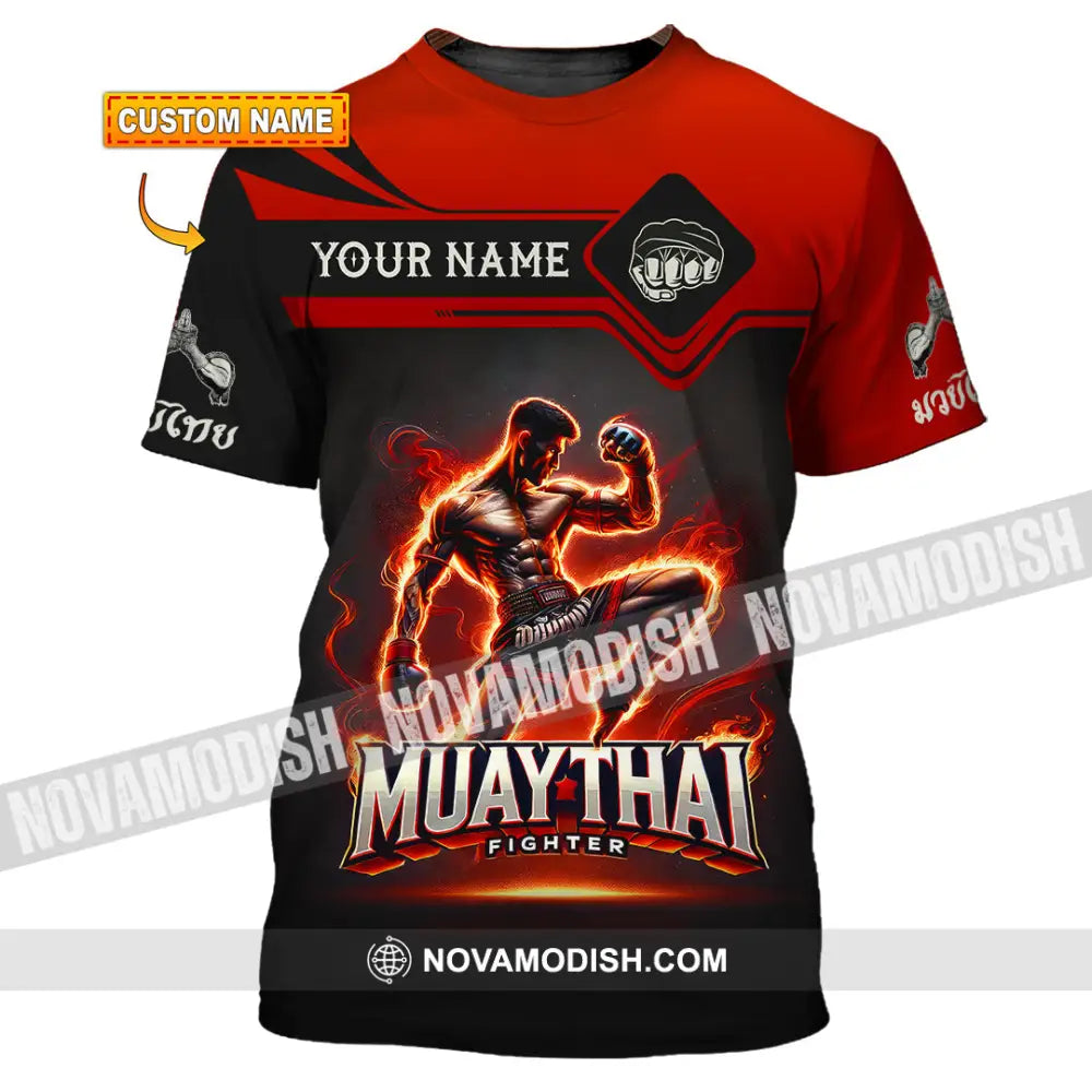 Unisex Shirt Custom Name Muay Thai Polo Long Sleeve Gift T-Shirt