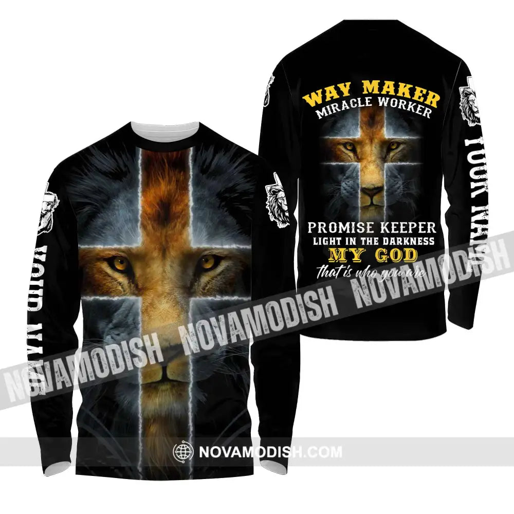 Unisex Shirt - Custom Name Shirt My God Long Sleeve Shirt / S T-shirt