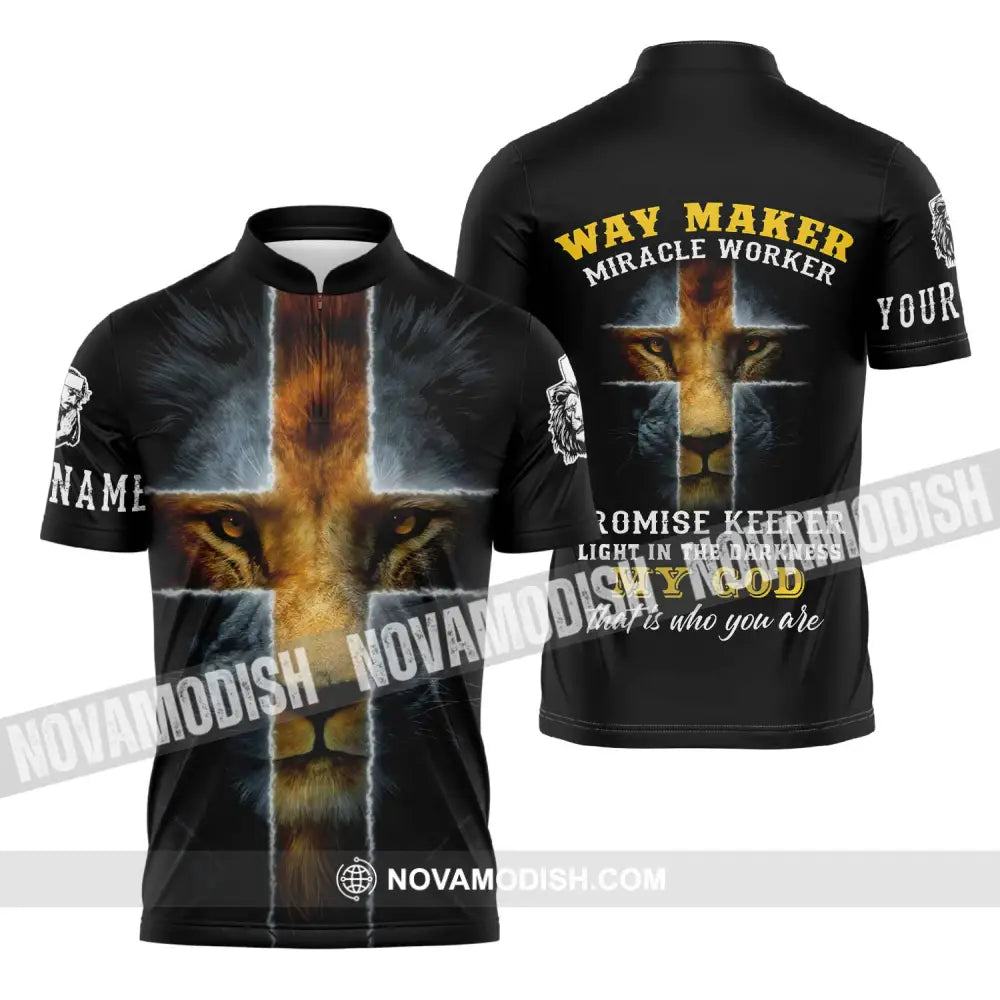 Unisex Shirt - Custom Name Shirt My God Zipper Polo Shirt / S T-shirt