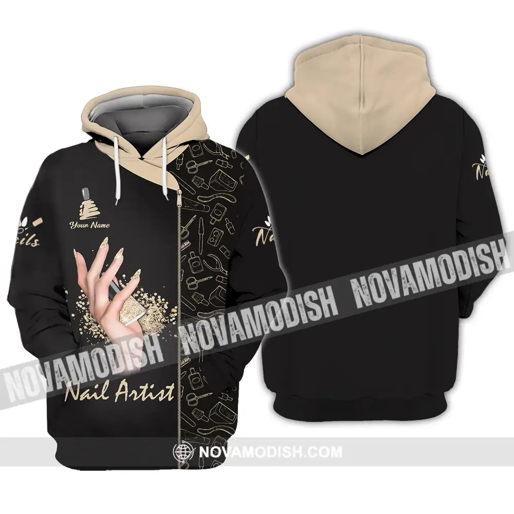 Unisex Shirt - Custom Name Shirt Nail Artist Hoodie / S T-shirt