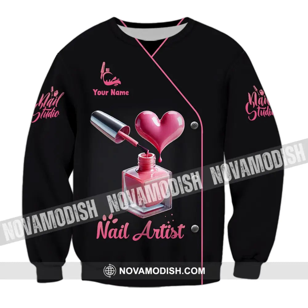 Unisex Shirt - Custom Name Nail Artist Long Sleeve / S T-Shirt