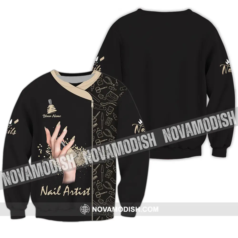Unisex Shirt - Custom Name Shirt Nail Artist Long Sleeve / S T-shirt