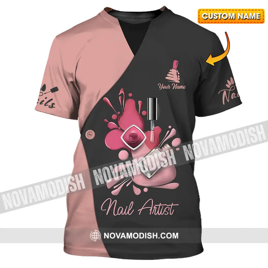 Unisex Shirt - Custom Name Shirt Nail Artist Nude Gel Color T-shirt