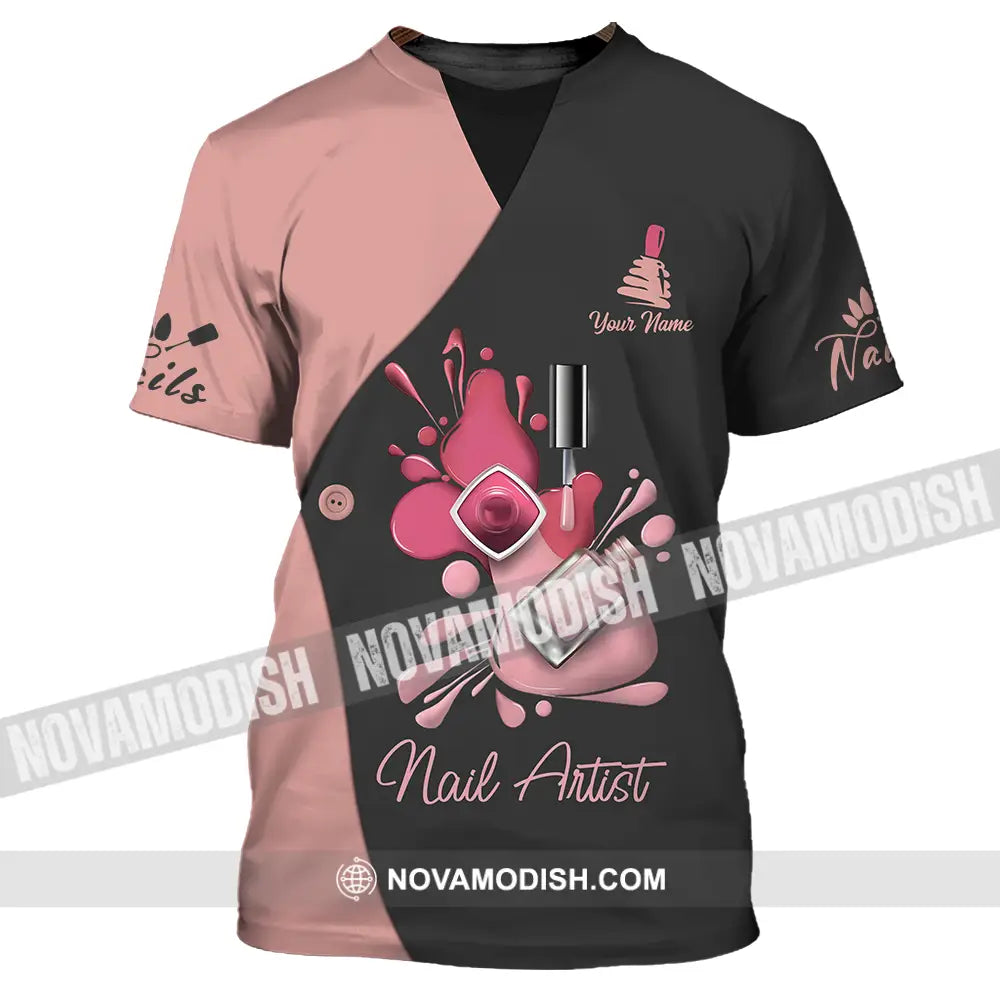 Unisex Shirt - Custom Name Shirt Nail Artist Nude Gel Color T-Shirt / S T-shirt