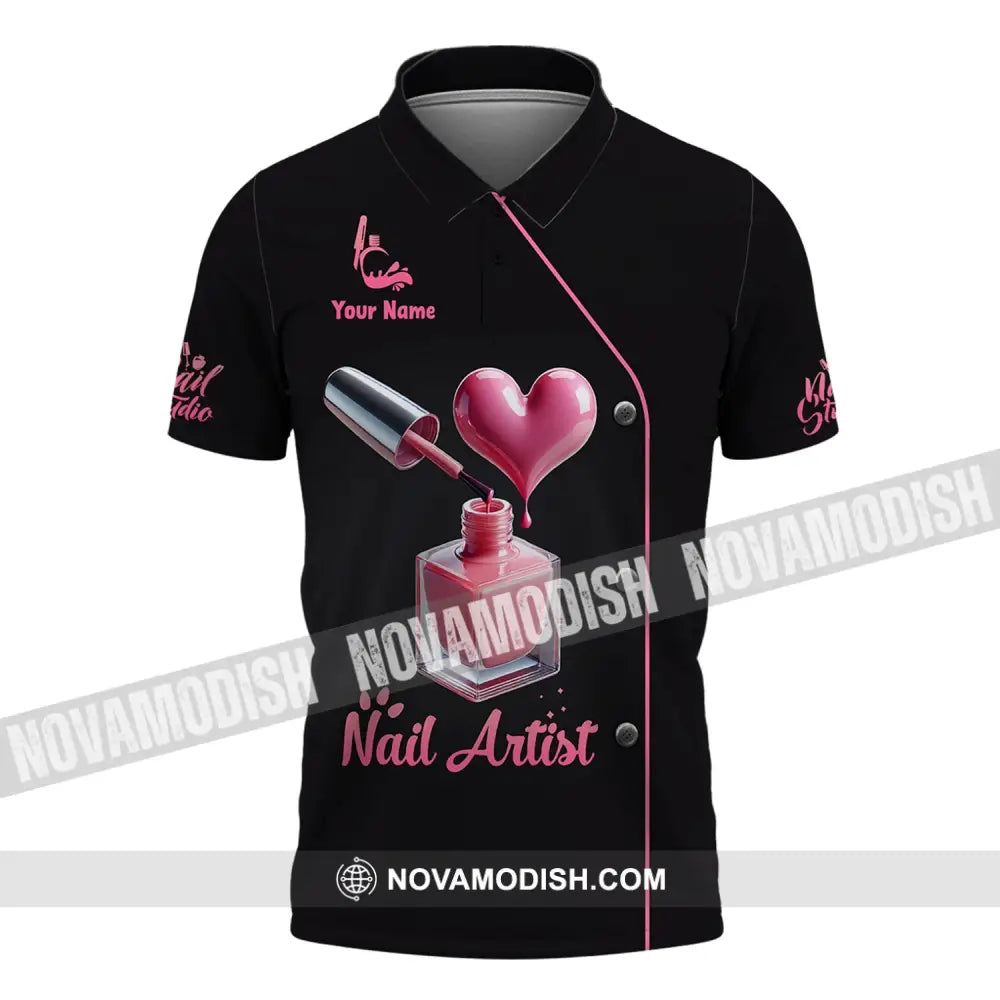 Unisex Shirt - Custom Name Nail Artist Polo / S T-Shirt