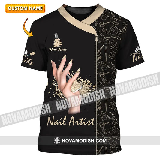 Unisex Shirt - Custom Name Shirt Nail Artist T-shirt