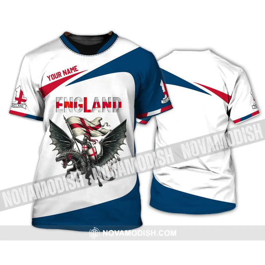 Unisex Shirt - Custom Name National Team Euro 2024 England Fly Dragon T-Shirt / S T-Shirt