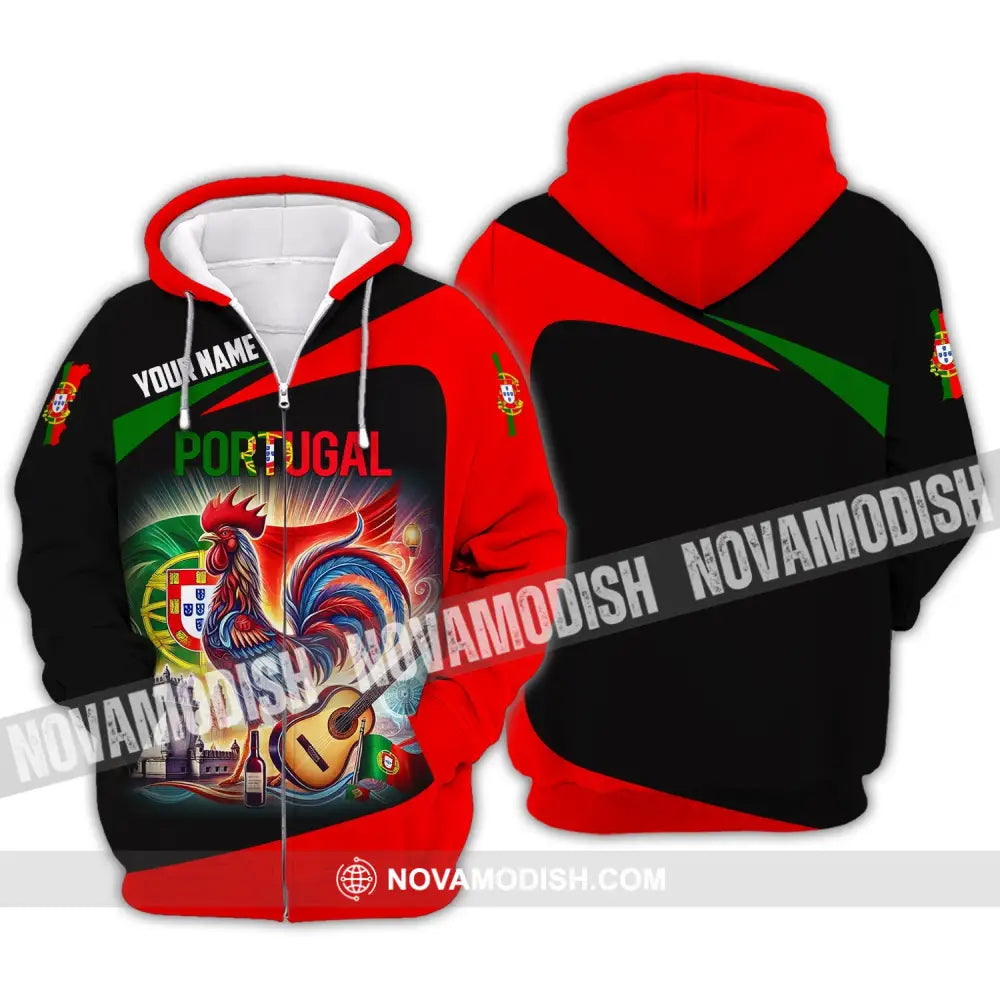 Unisex Shirt - Custom Name National Team Portugal Zipper Hoodie / S T-Shirt