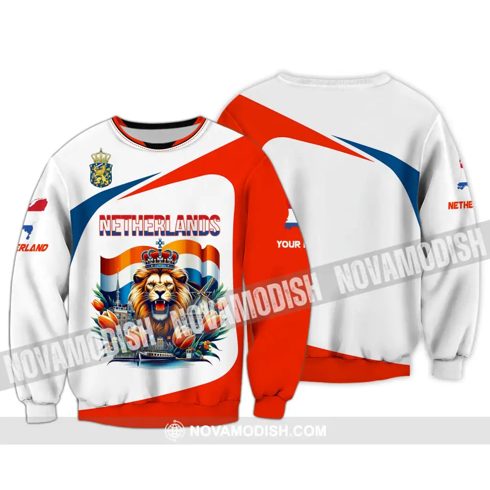 Unisex Shirt Custom Name Netherland Lover Polo Long Sleeve Gift / S T-Shirt