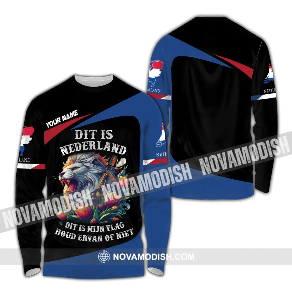 Unisex Shirt Custom Name Netherlands Polo Long Sleeve Gift / S T-Shirt