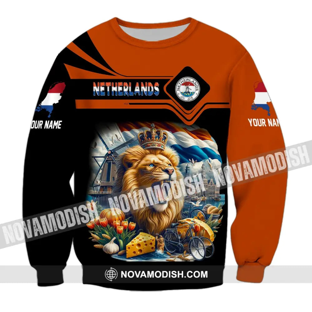 Unisex Shirt Custom Name Netherlands Polo Long Sleeve Gift / S T-Shirt