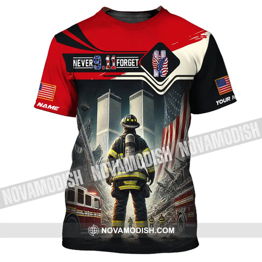 Unisex Shirt - Custom Name Shirt Never 911 Forget Patriot Day 911 T-Shirt / S T-shirt