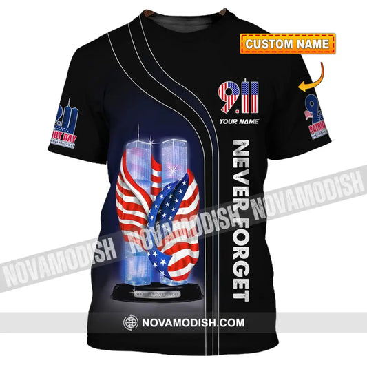 Unisex Shirt Custom Name Never Forget Firefighter Memorial 911 T-Shirt