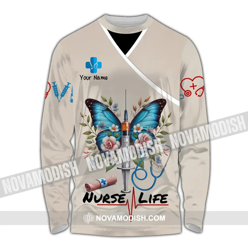 Unisex Shirt - Custom Name Nurse Life Long Sleeve / S T-Shirt