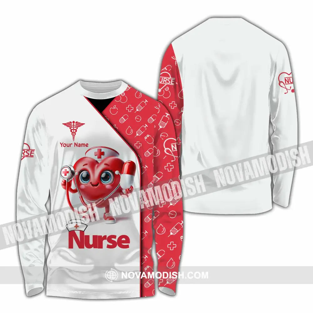 Unisex Shirt Custom Name Nurse T-Shirt Long Sleeve / S T-Shirt